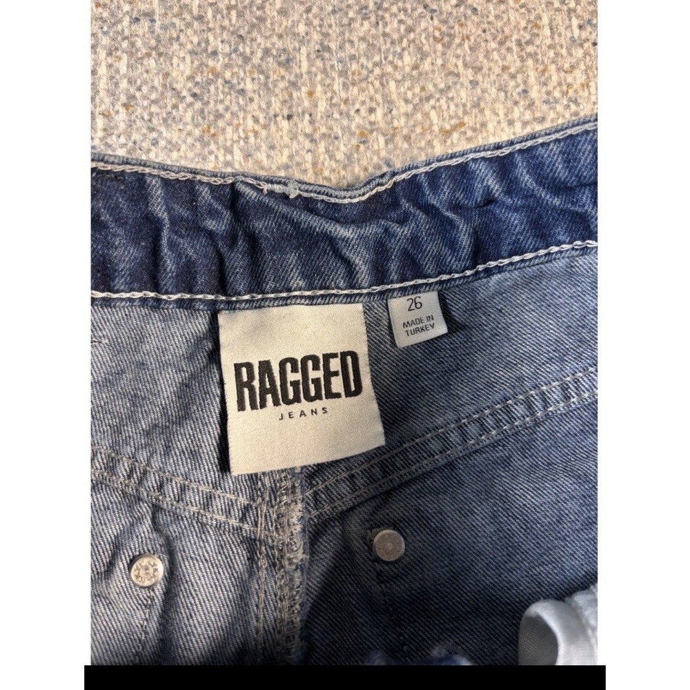 Ragged Jeans Y2K Wide Leg Blue Denim Striped Jeans Womens Size 26 - Picture 3 of 8
